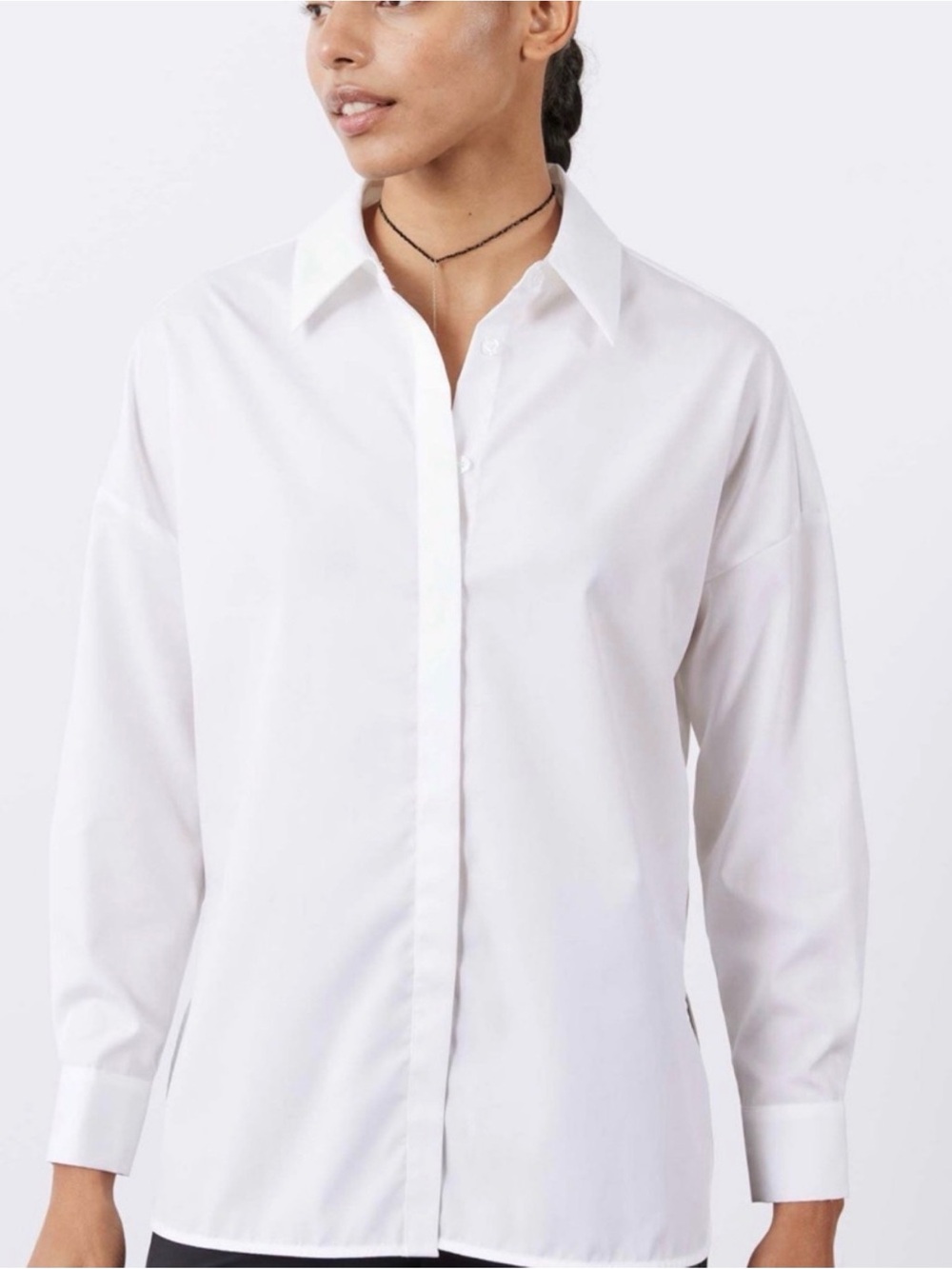 Classic White Button-Down Oversized Shirt for Women